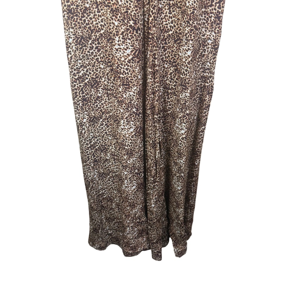 Faithfull the Brand Maggie Midi Dress Womens 4 Brown Charlie Leopard Safari Chic - Picture 8 of 12